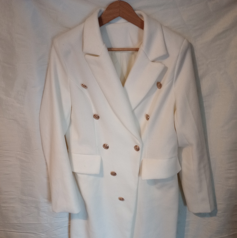 Ladies Double Breasted Long Wool Coat